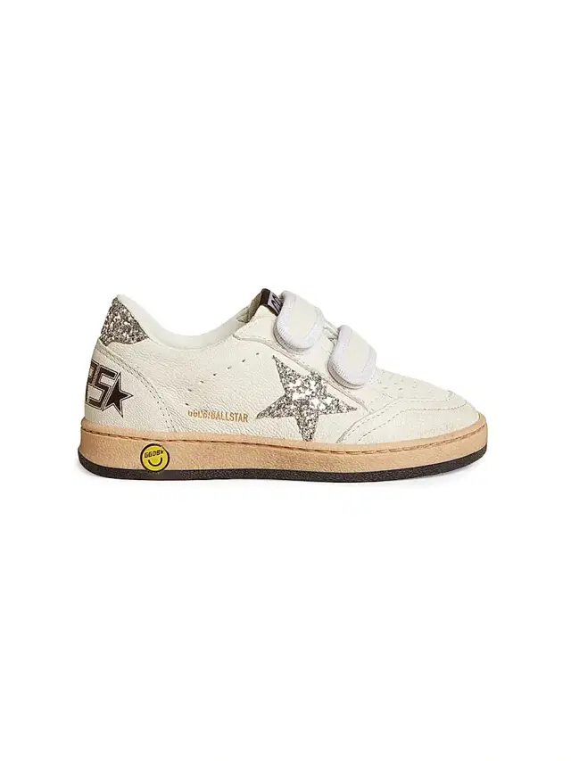 Baby Girl's, Little Girl's & Girl's Ballstar Glitter Star Sneakers - White Silver 6.5 (Child)