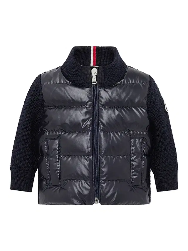 Baby Boy's & Little Boy's Down-Filled Cardigan in Wool - Navy Blue