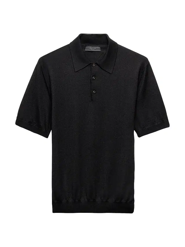 Men's Cashmere and Silk Polo Shirt - Black