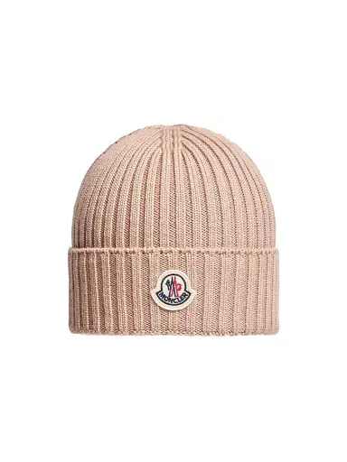 Moncler Little Girl's & Girl's Beanie Hat in Wool - Light Pink | Thumbnail 1 Moncler Little Girl's & Girl's Beanie Hat in Wool - Light Pink | Thumbnail 1
