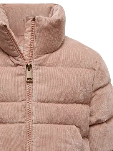 Moncler Little Girl's & Girl's Marth Puffer Jacket in Corduroy - Rose Pink | Thumbnail 4 Moncler Little Girl's & Girl's Marth Puffer Jacket in Corduroy - Rose Pink | Thumbnail 4