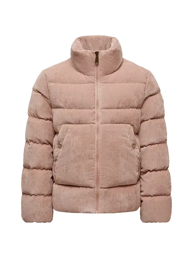 Little Girl's & Girl's Marth Puffer Jacket in Corduroy - Rose Pink
