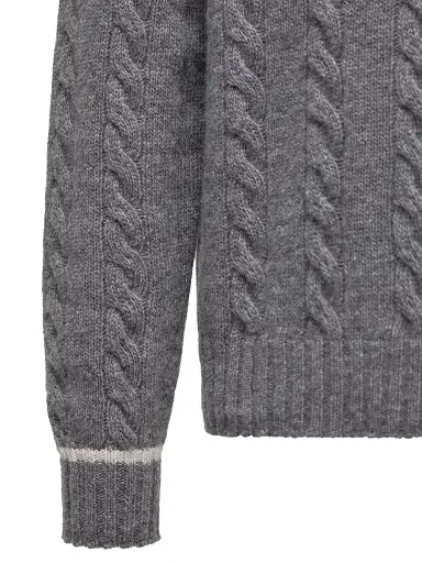 Moncler Little Boy's & Boy's Crewneck Sweater in Wool - Gray | Thumbnail 4