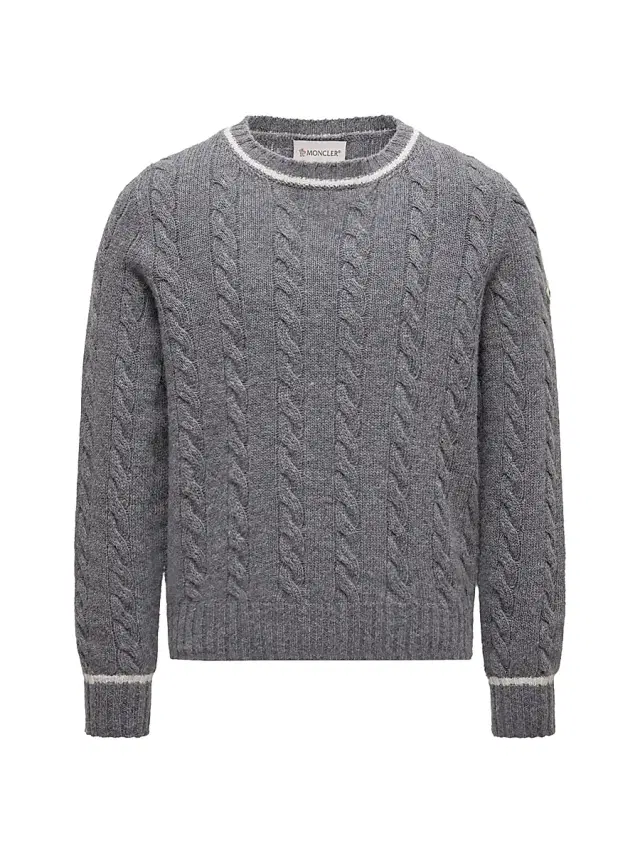 Little Boy's & Boy's Crewneck Sweater in Wool - Gray