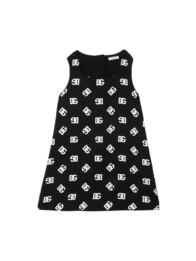 Dolce & Gabbana Little Girl's & Girl's Logo Sleeveless Dress - Black White Logo