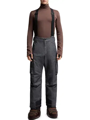 Moncler Grenoble Men's Down-Filled Ski Bib - Dark Gray | Thumbnail 2 Moncler Grenoble Men's Down-Filled Ski Bib - Dark Gray | Thumbnail 2