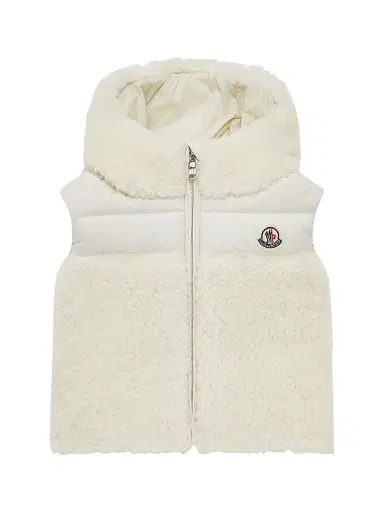Moncler Baby Girl's & Little Girl's Botha Puffer Vest in Teddy - White | Thumbnail 1