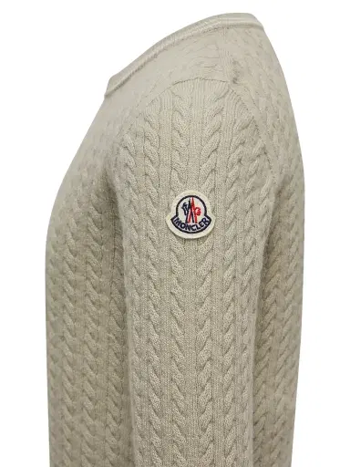 Moncler Little Girl's & Girl's Crewneck Sweater in Wool - Light Green | Thumbnail 3 Moncler Little Girl's & Girl's Crewneck Sweater in Wool - Light Green | Thumbnail 3