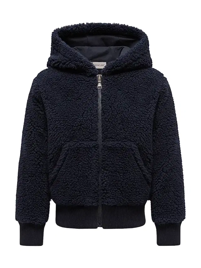Little Kid's & Kid's Zip-Up Hoodie in Teddy - Night Blue
