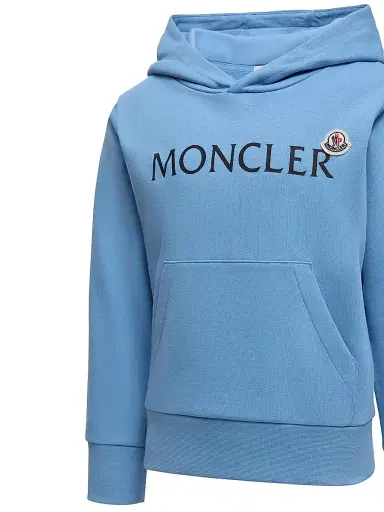 Moncler Little Boy's & Boy's Hoodie in Cotton - Light Blue | Thumbnail 3 Moncler Little Boy's & Boy's Hoodie in Cotton - Light Blue | Thumbnail 3