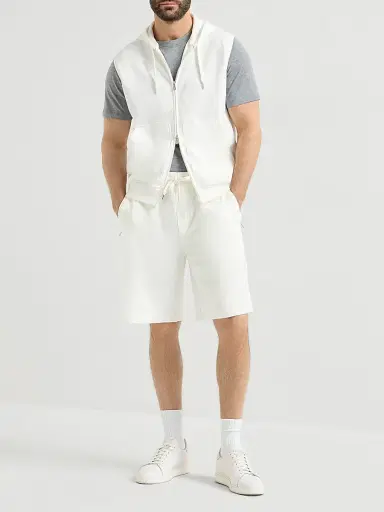 Brunello Cucinelli Men's Techno Cotton French Terry Bermuda Shorts - Off White - Size XXL | Thumbnail 6