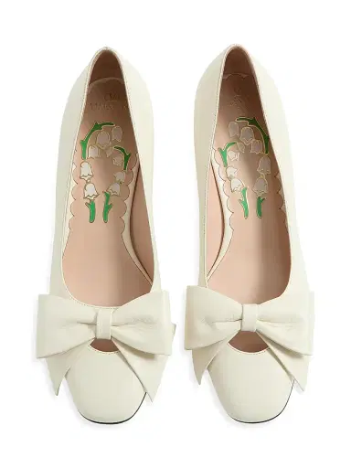 Valentino Garavani Women's Bow Kidskin 45MM Pumps - Ivory - Size 12 | Thumbnail 4 Valentino Garavani Women's Bow Kidskin 45MM Pumps - Ivory - Size 12 | Thumbnail 4