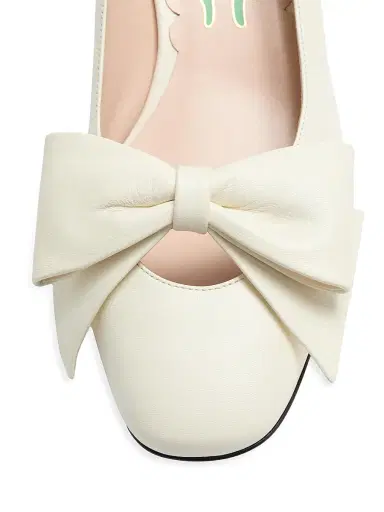 Valentino Garavani Women's Bow Kidskin 45MM Pumps - Ivory - Size 12 | Thumbnail 5 Valentino Garavani Women's Bow Kidskin 45MM Pumps - Ivory - Size 12 | Thumbnail 5