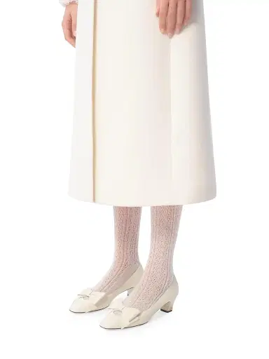 Valentino Garavani Women's Bow Kidskin 45MM Pumps - Ivory - Size 12 | Thumbnail 8 Valentino Garavani Women's Bow Kidskin 45MM Pumps - Ivory - Size 12 | Thumbnail 8