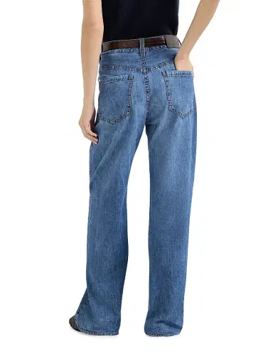 Brunello Cucinelli Women's Lightweight Denim Contemporary Loose Jeans - Denim - Size 18 | Thumbnail 3