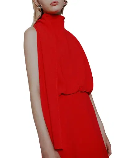 Marella Women's Flared Envers Satin Dress - Red - Size 14 | Thumbnail 4