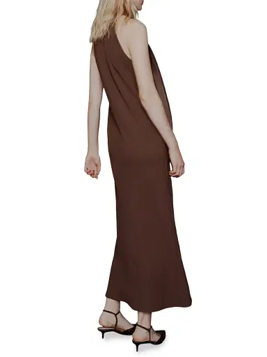 Marella Women's Envers Satin Calf Length Dress - Brown - Size 8 | Thumbnail 3 Marella Women's Envers Satin Calf Length Dress - Brown - Size 8 | Thumbnail 3