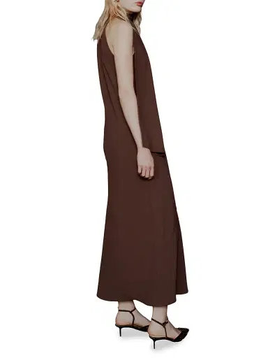 Marella Women's Envers Satin Calf Length Dress - Brown - Size 8 | Thumbnail 4 Marella Women's Envers Satin Calf Length Dress - Brown - Size 8 | Thumbnail 4