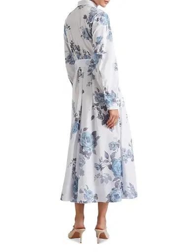 Marella Women's Stretch Cotton Poplin Shirt Dress - Light Blue | Thumbnail 4