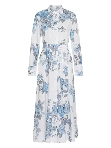 Marella Women's Stretch Cotton Poplin Shirt Dress - Light Blue | Thumbnail 1