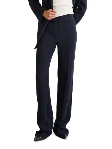 Marella Women's Slightly Flared Cady Trousers - Navy - Size 14 | Thumbnail 2 Marella Women's Slightly Flared Cady Trousers - Navy - Size 14 | Thumbnail 2