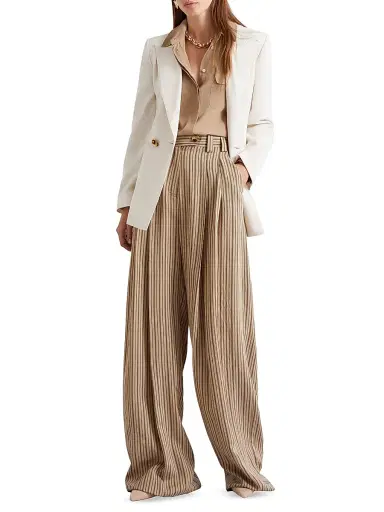 Marella Women's Shiny Viscose Palazzo Trousers - Hazelnut Brown - Size 12 | Thumbnail 5