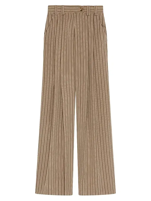 Marella Women's Shiny Viscose Palazzo Trousers - Hazelnut Brown
