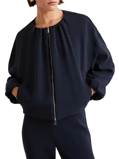 Marella Women's Relaxed Fit Cady Jacket - Navy - Size 14 | Thumbnail 2