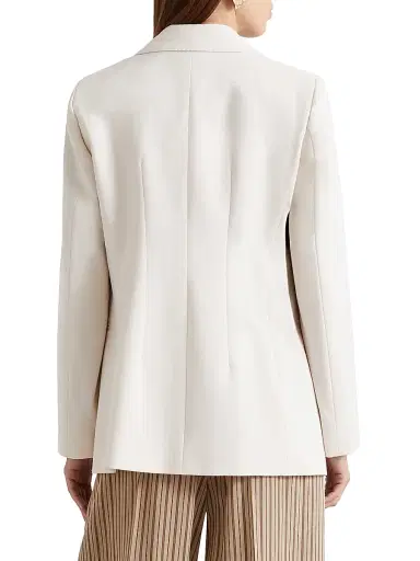 Marella Women's Double Breasted Stretch Canvas Blazer - White - Size 8 | Thumbnail 3 Marella Women's Double Breasted Stretch Canvas Blazer - White - Size 8 | Thumbnail 3