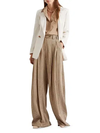 Marella Women's Double Breasted Stretch Canvas Blazer - White - Size 8 | Thumbnail 5 Marella Women's Double Breasted Stretch Canvas Blazer - White - Size 8 | Thumbnail 5