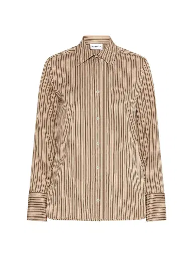 Marella Women's Shiny Viscose Shirt - Hazelnut Brown - Size 10 | Thumbnail 1