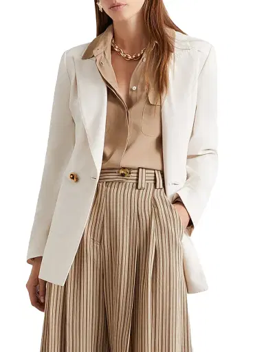 Marella Women's Silk Blend Crepe Shirt - Natural - Size 6 | Thumbnail 2 Marella Women's Silk Blend Crepe Shirt - Natural - Size 6 | Thumbnail 2