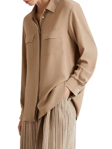 Marella Women's Silk Blend Crepe Shirt - Natural - Size 6 | Thumbnail 3 Marella Women's Silk Blend Crepe Shirt - Natural - Size 6 | Thumbnail 3