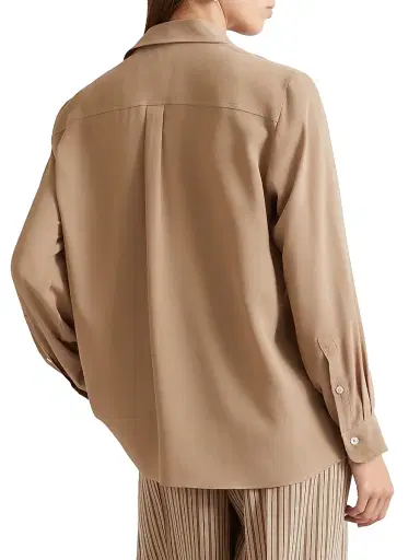 Marella Women's Silk Blend Crepe Shirt - Natural - Size 6 | Thumbnail 4 Marella Women's Silk Blend Crepe Shirt - Natural - Size 6 | Thumbnail 4