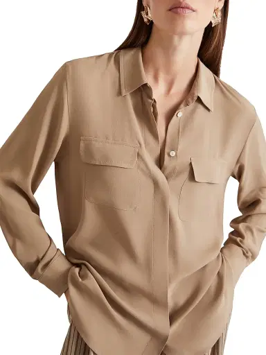 Marella Women's Silk Blend Crepe Shirt - Natural - Size 6 | Thumbnail 5 Marella Women's Silk Blend Crepe Shirt - Natural - Size 6 | Thumbnail 5
