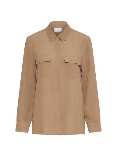 Marella Women's Silk Blend Crepe Shirt - Natural - Size 6 | Thumbnail 1 Marella Women's Silk Blend Crepe Shirt - Natural - Size 6 | Thumbnail 1
