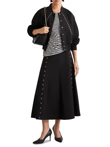 Marella Women's Flared Cotton Gabardine Skirt - Black - Size 14 | Thumbnail 5 Marella Women's Flared Cotton Gabardine Skirt - Black - Size 14 | Thumbnail 5