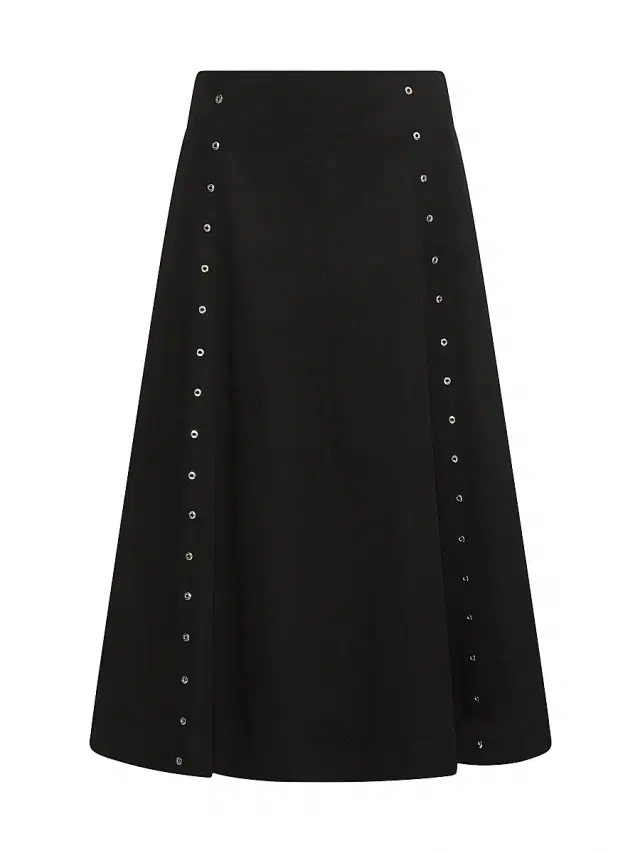 Women's Flared Cotton Gabardine Skirt - Black