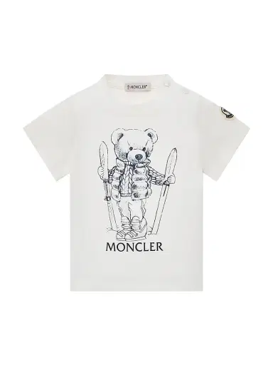 Moncler Baby Boy's & Little Boy's Crewneck T-Shirt in Cotton - White 12 Months | Thumbnail 1