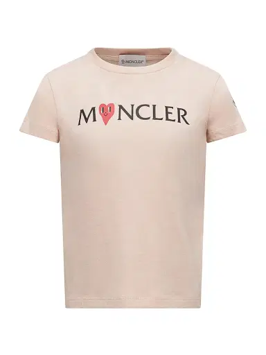 Moncler Little Girl's & Girl's Crewneck T-Shirt in Cotton - Light Pink | Thumbnail 1 Moncler Little Girl's & Girl's Crewneck T-Shirt in Cotton - Light Pink | Thumbnail 1