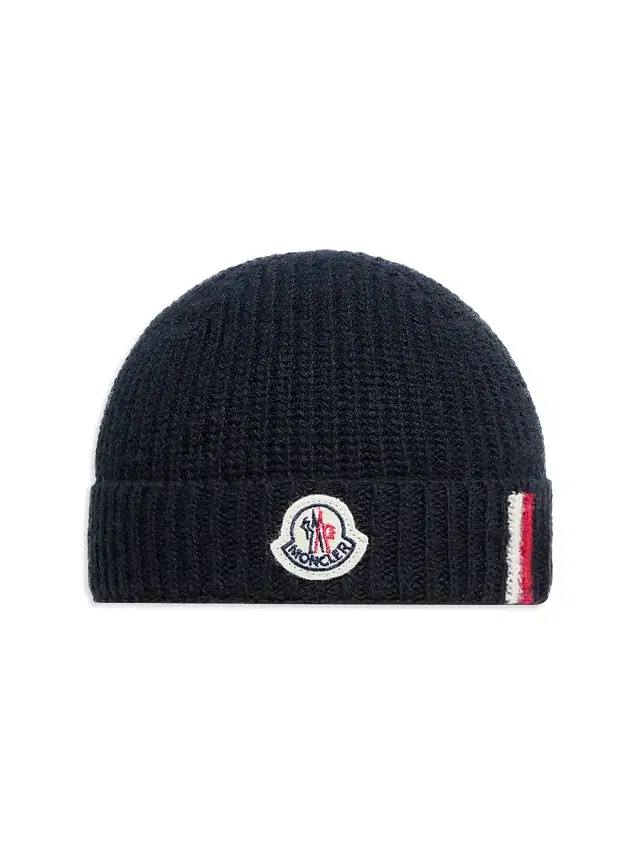 Moncler Baby Boy's & Little Boy's Beanie Hat in Wool - Navy Blue
