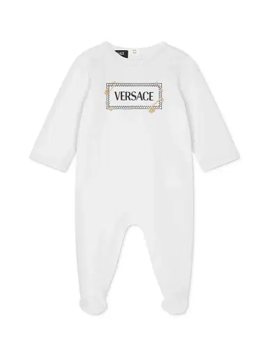 Versace Baby's Safety Pin Logo Footie | Thumbnail 1 Versace Baby's Safety Pin Logo Footie | Thumbnail 1