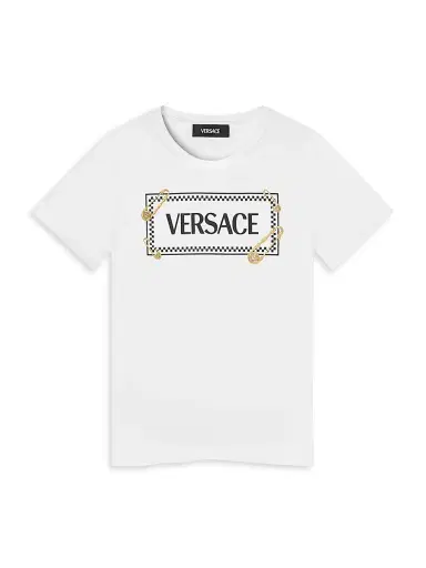 Versace Little Kid's & Kid's 90s Vintage Logo T-Shirt - White - Size 8 | Thumbnail 1