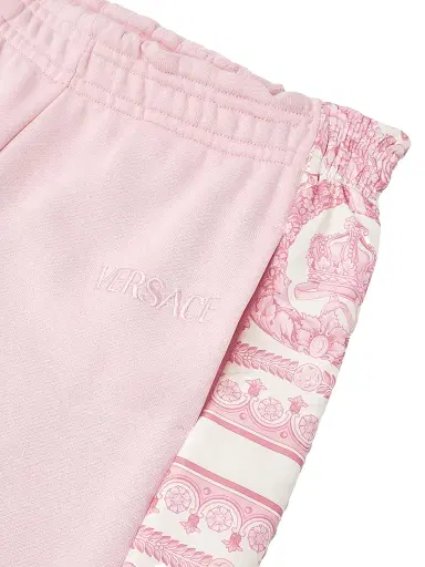 Versace Little Girl's & Girl's Barocco Foulard Fleece Sweatpants - Pink Ivory - Size 8 | Thumbnail 4