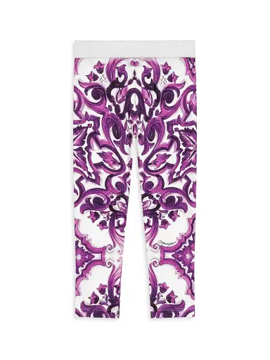 Dolce & Gabbana Little Girl's & Girl's Paisley Print Jersey Leggings | Thumbnail 3 Dolce & Gabbana Little Girl's & Girl's Paisley Print Jersey Leggings | Thumbnail 3