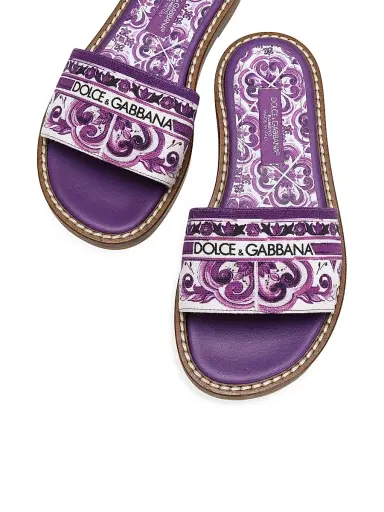 Dolce & Gabbana Little Girl's & Girl's Majolica Slide Sandals - Violet - Size 12 (Child) | Thumbnail 4