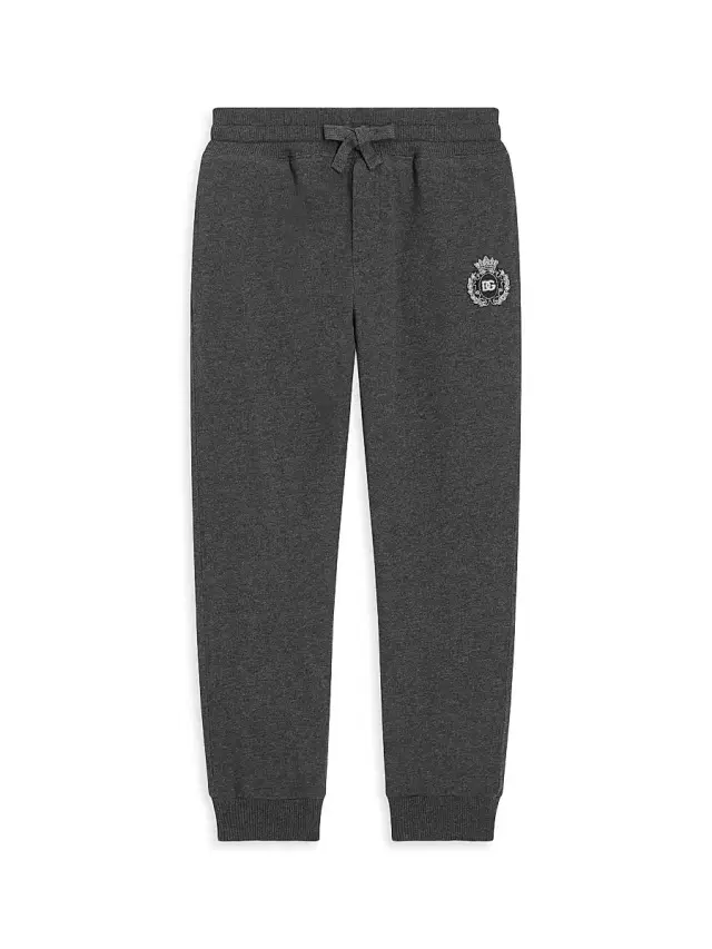 Dolce & Gabbana Little Boy's & Boy's Embroidered Logo Joggers - Melange Grey