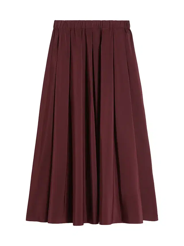 Women's Long Taffeta Skirt - Bordeaux