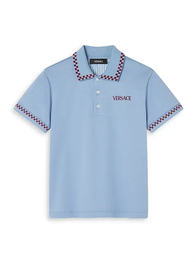 Little Boy's & Boy's Logo Damier Piqué Polo Shirt - Blue Garnet Red