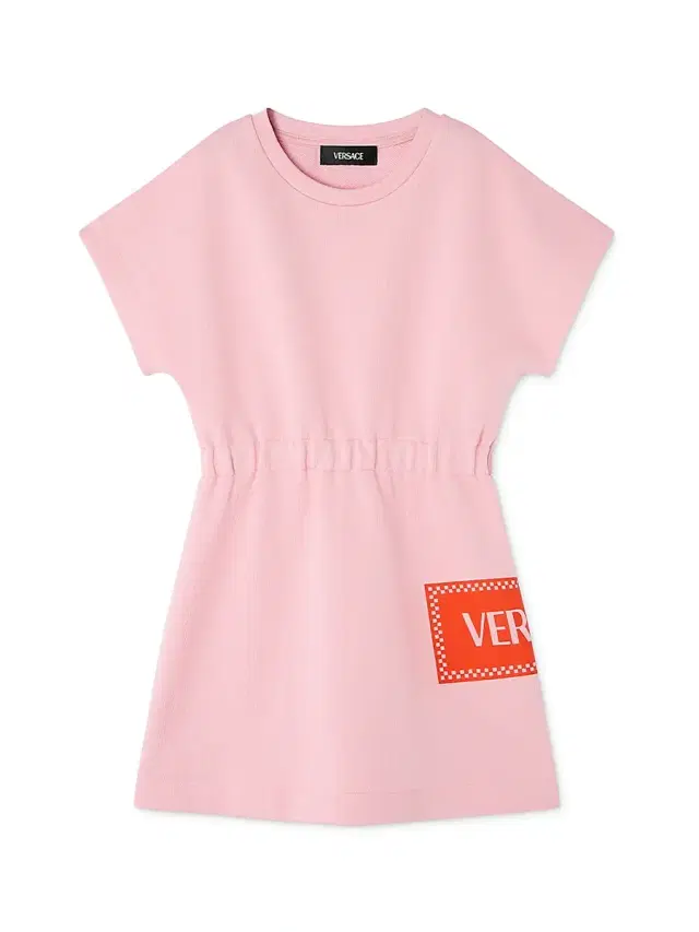 Versace Little Girl's & Girl's 90s Vintage Logo Fleece Dress - Pink Fire Orange